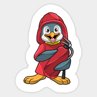 Penguin as Firefighter with Fire extinguisher Sticker